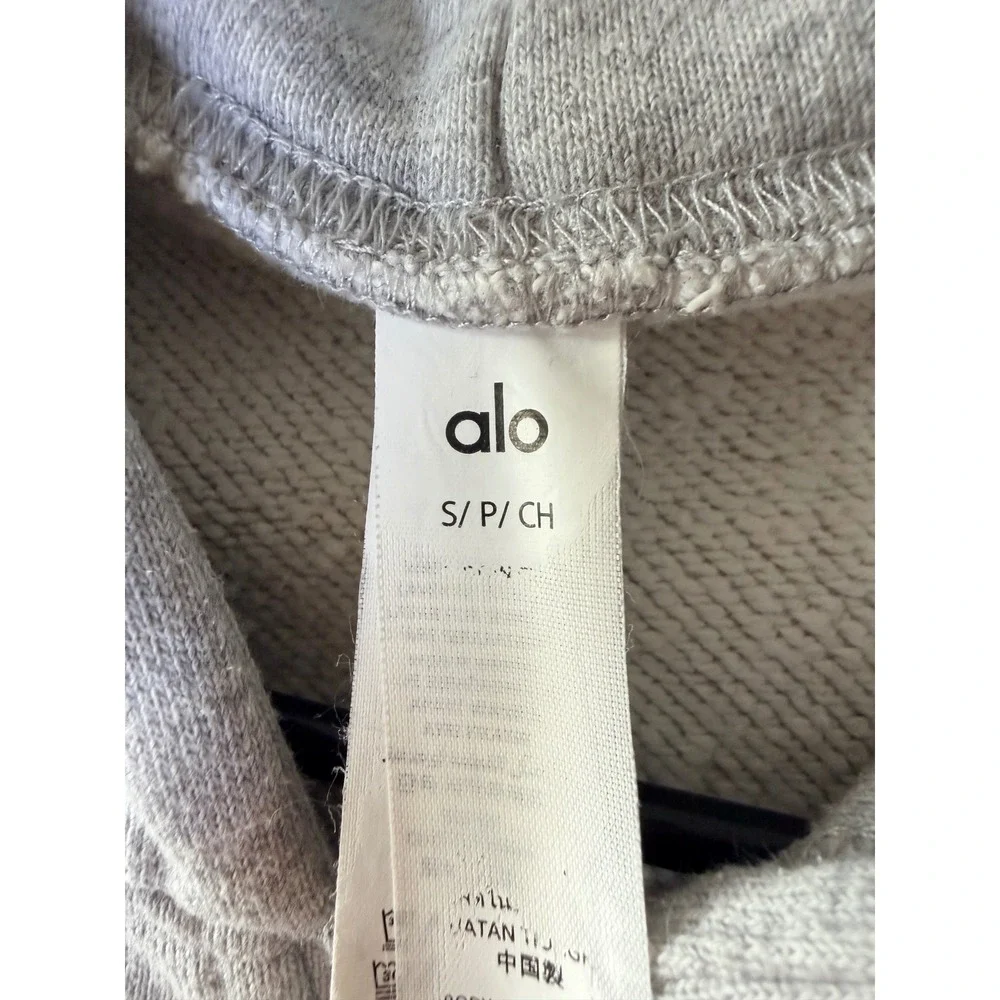 Alo Yoga Renown Heavyweight Full Zip Hoodie Gray Size S